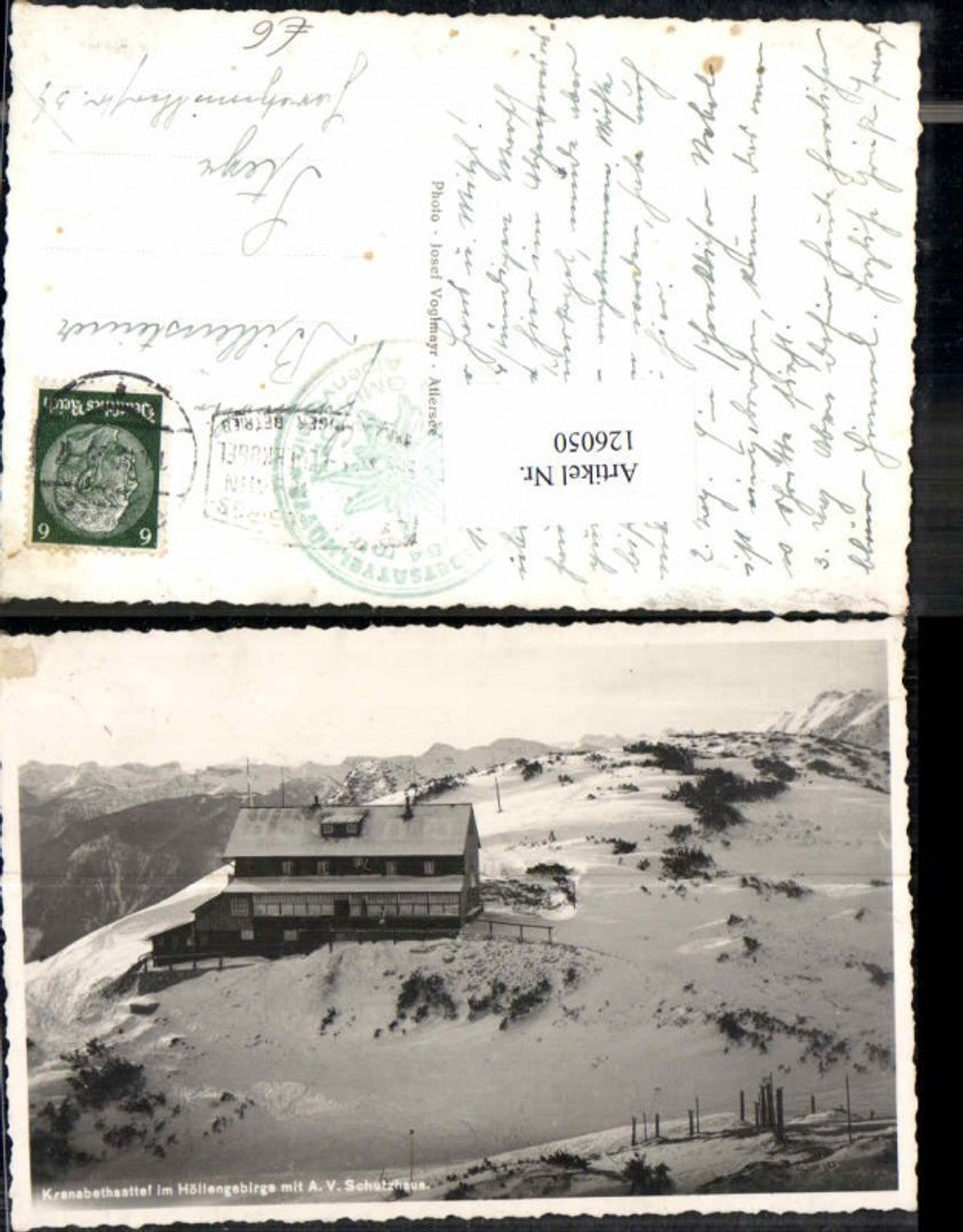 126050,Kranabethsattel im Höllengebirge Ebensee A.V. Schutzhaus 1937
