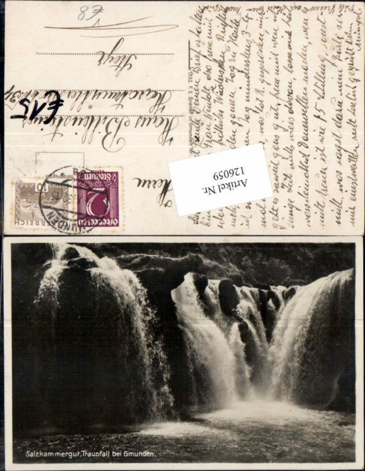 126059,Traunfall bei Gmunden Roitham Salzkammergut pub Brandt 5511