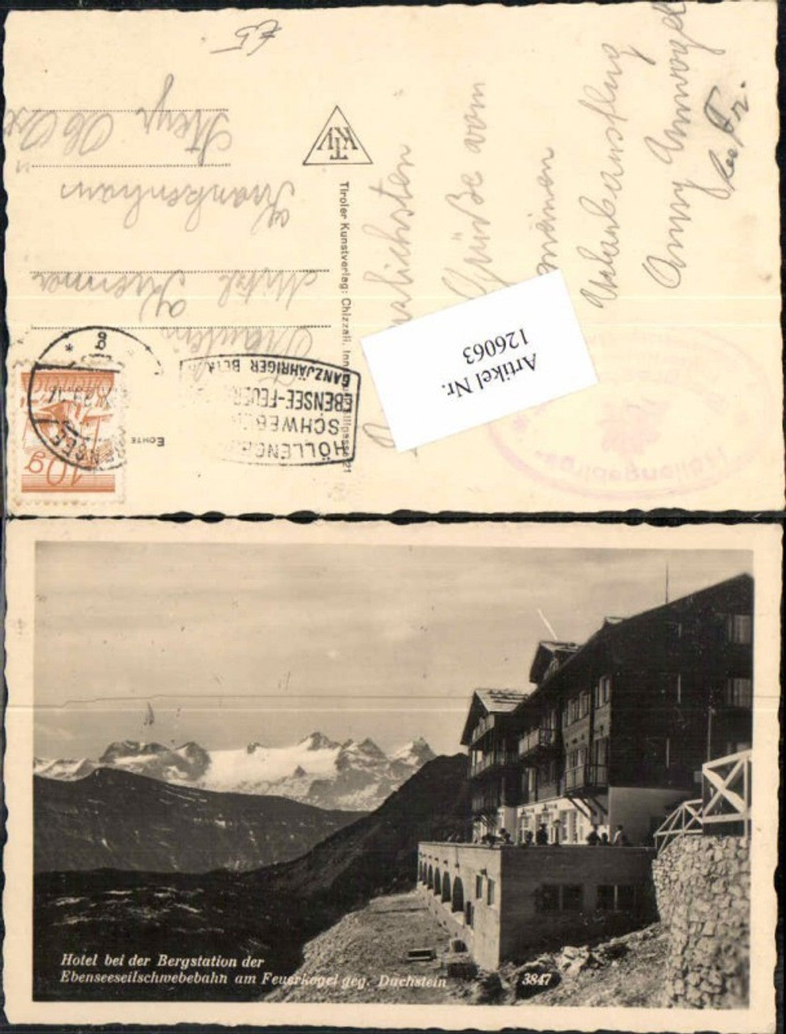 126063,Hotel der Bergstation Ebensee Feuerkogel