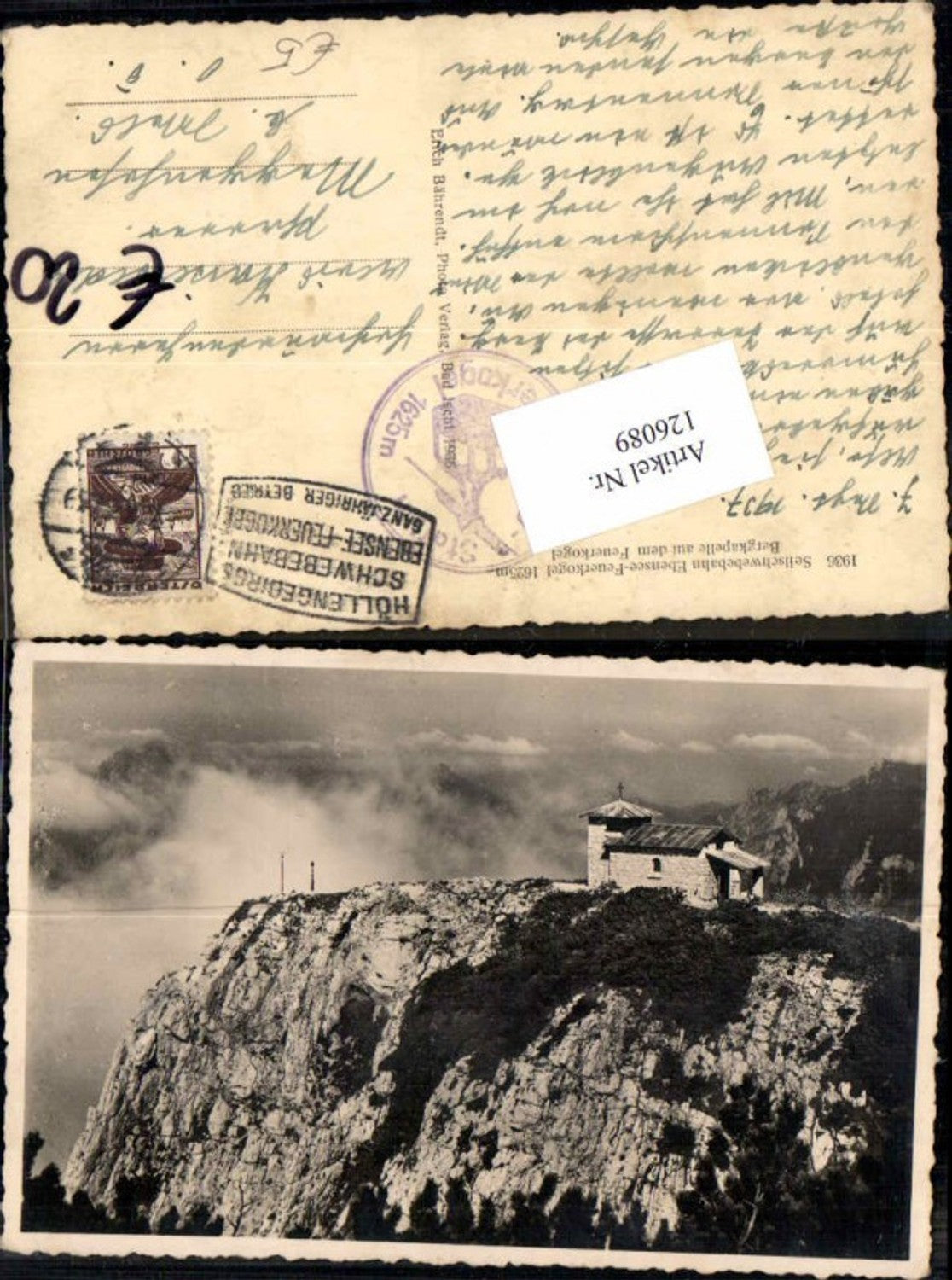 126089,Seilschwebebahn Seilbahn Feuerkogel Ebensee 1930