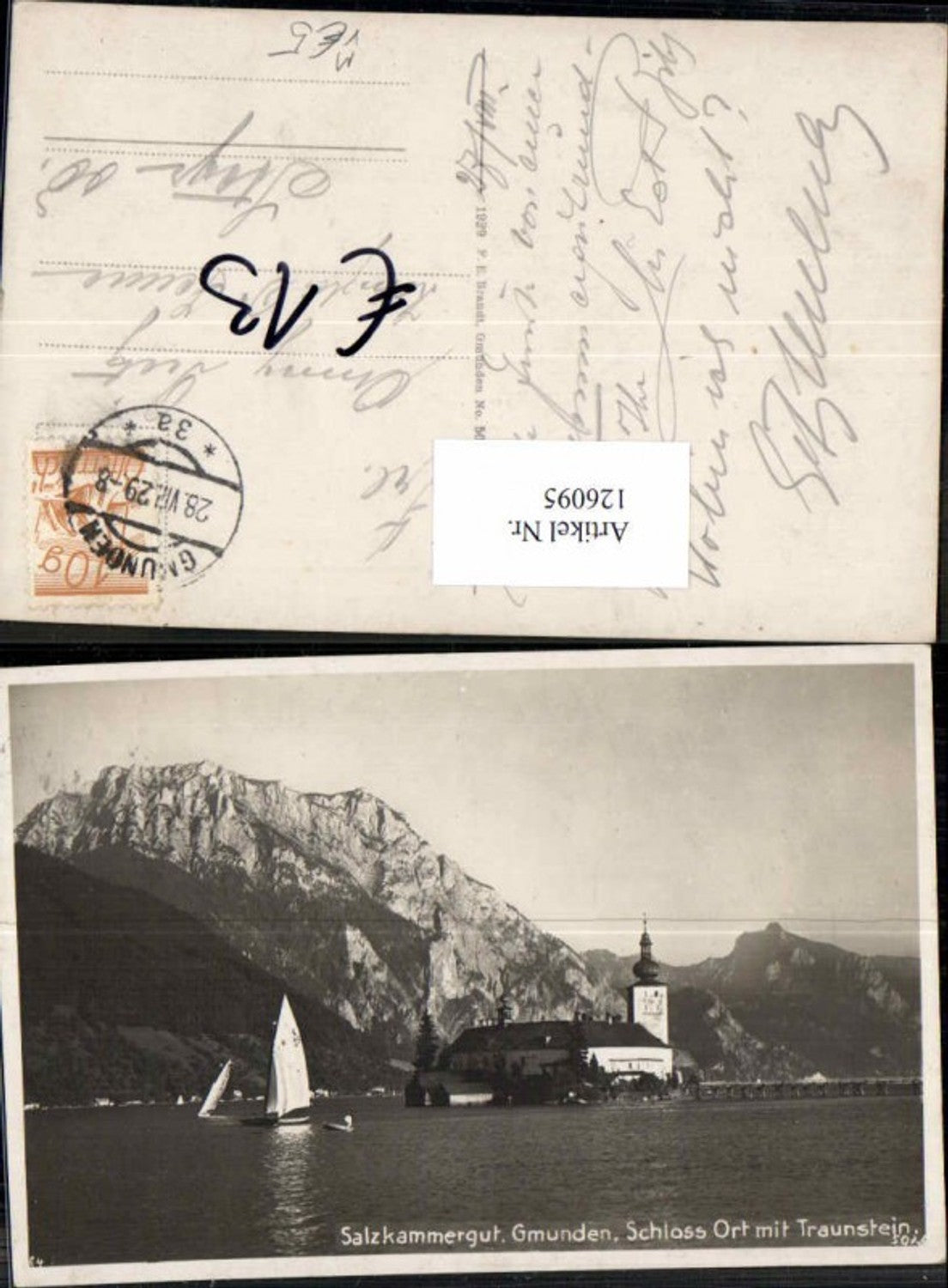 126095,Salzkammergut Gmunden am Traunsee Segelboot Kennung K28 Schloss Orth Ort Brandt 5025