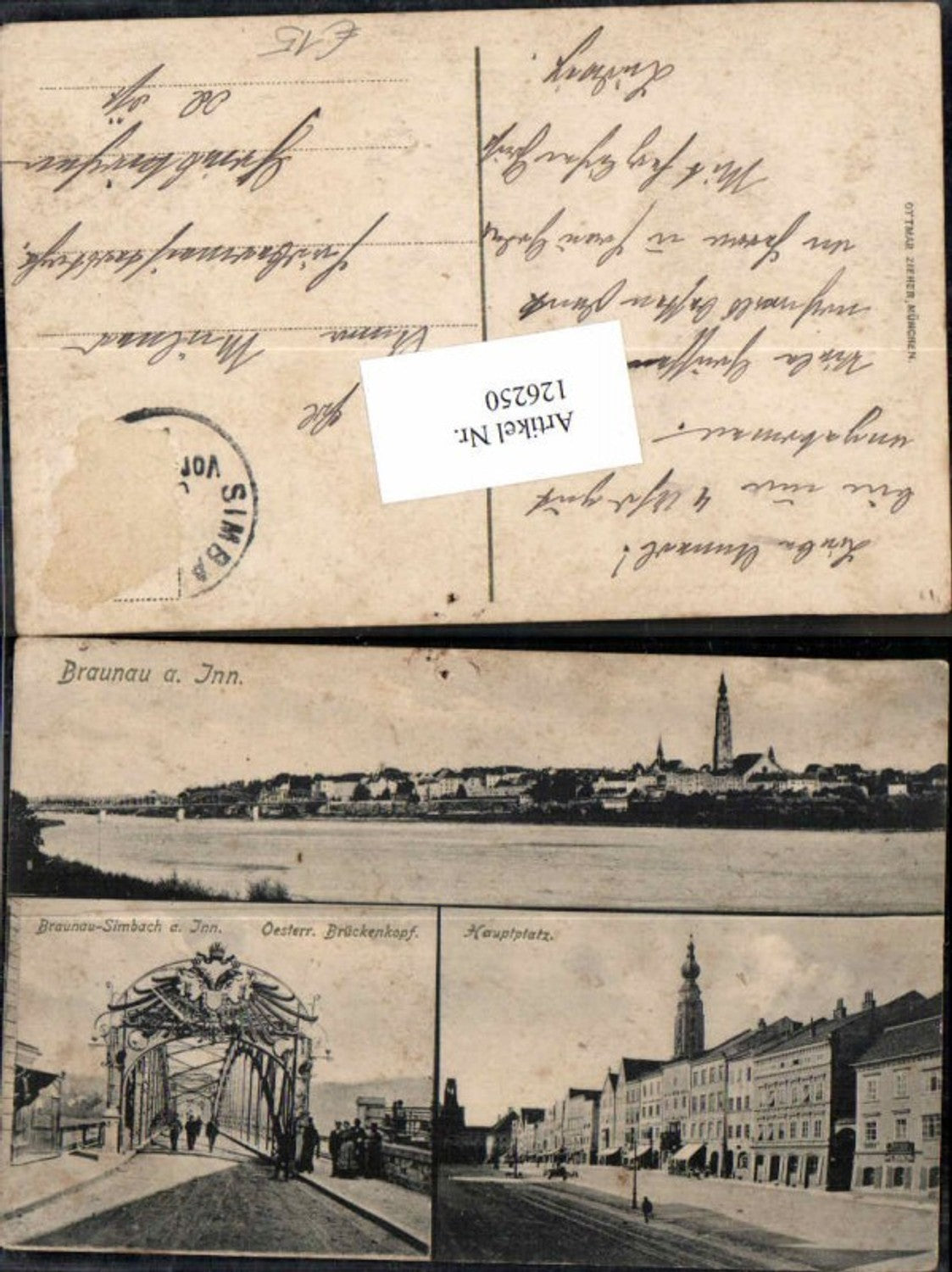 126250,Braunau am Inn Brückenkopf Grenze Zollgrenze Hauptplatz