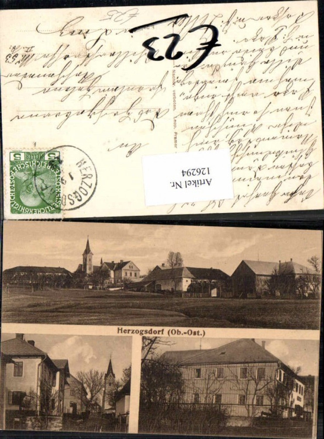 126294,Herzogsdorf Tolle Karte Details aus dem Ort 1912