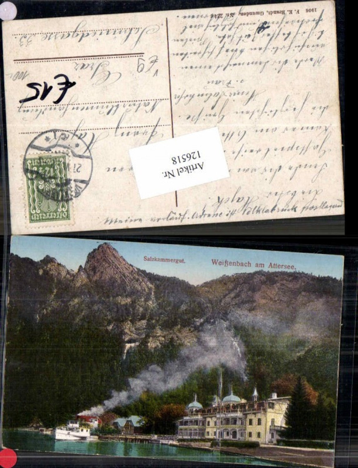 126518,Salzkammergut Weissenbach am Attersee Hotel Dampfer Brandt 224c