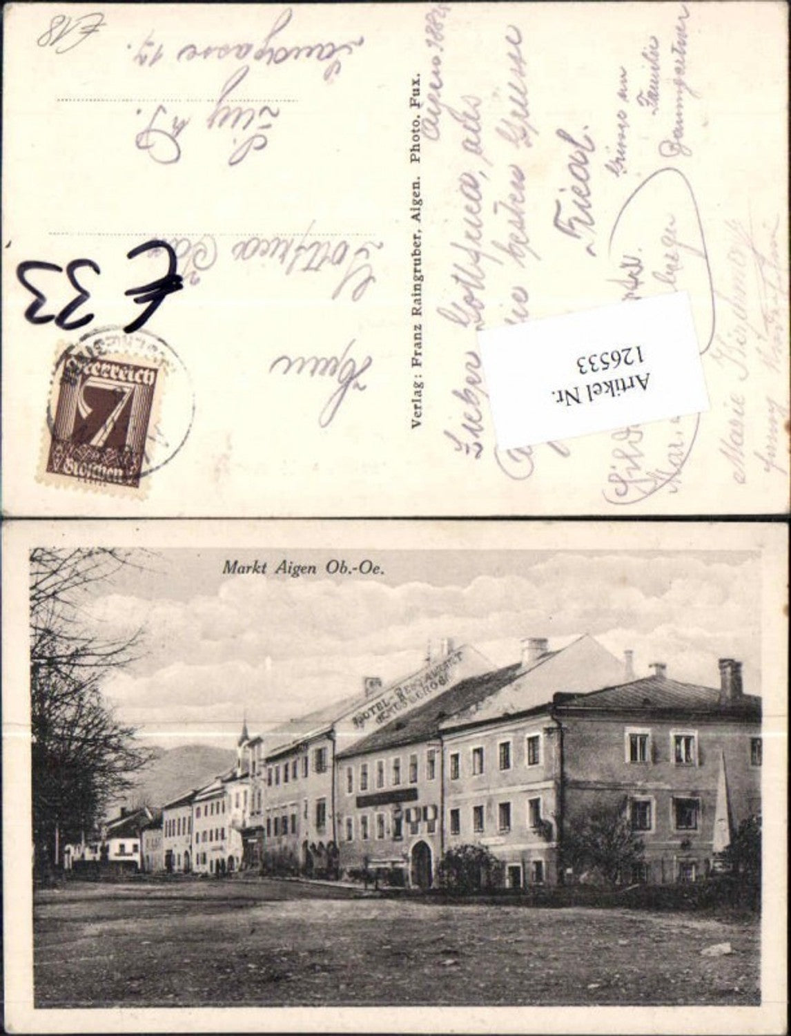 126533,Markt Aigen im Mühlkreis Restaurant Gasthaus 1920