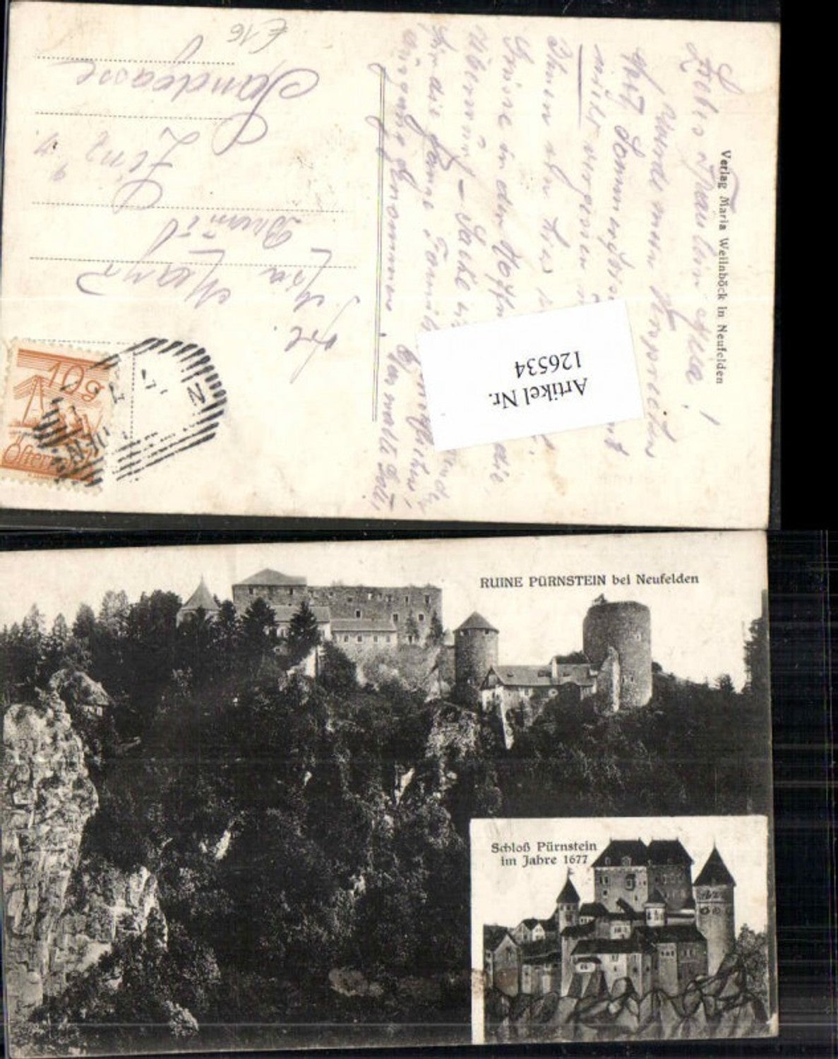 126534,Ruine Pürnstein bei Neufelden a.d. Donau 1677