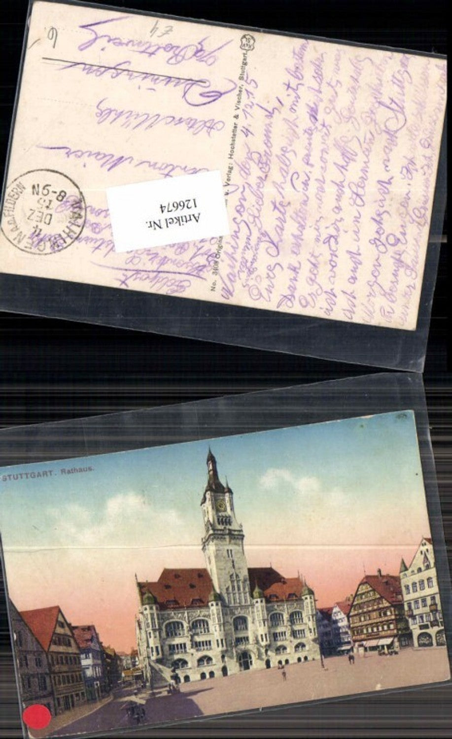 126674,Stuttgart Stadt Rathaus Marktplatz 1915 Feldpost