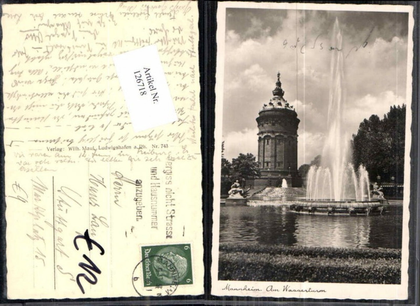 126718,Mannheim Partie am Wasserturm