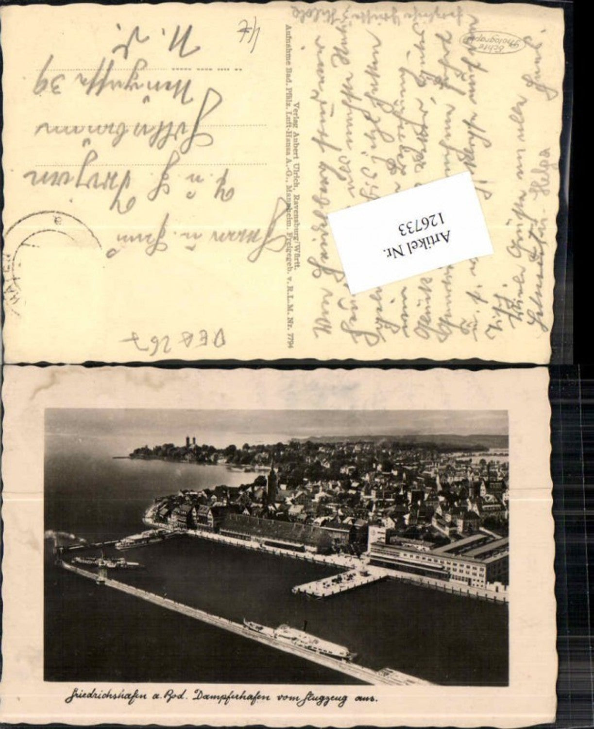 126733,Friedrichshafen am Bodensee Fliegeraufnahme Dampferhafen