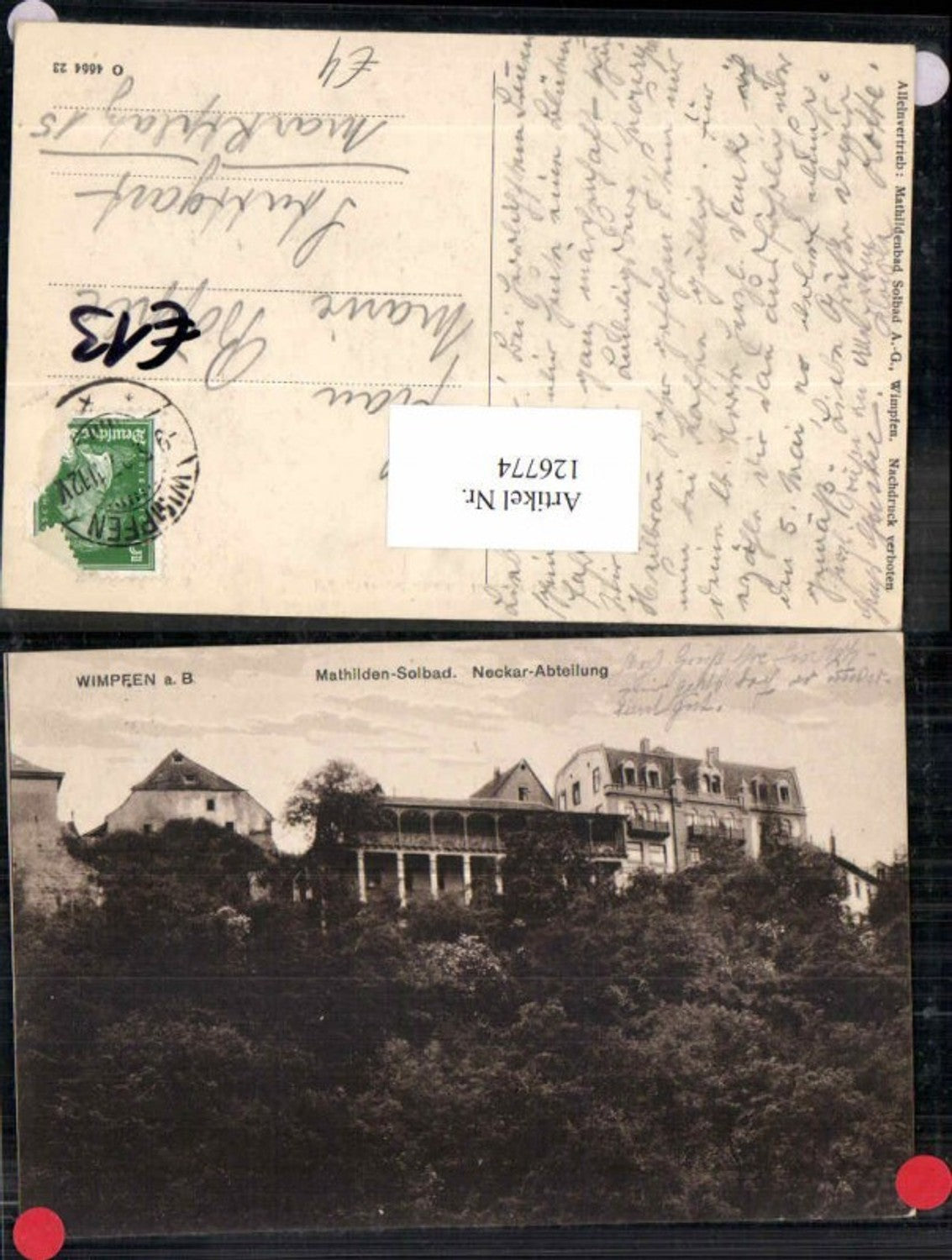 126774,Wimpfen a. B. Mathilden Solbad neckar Abt.