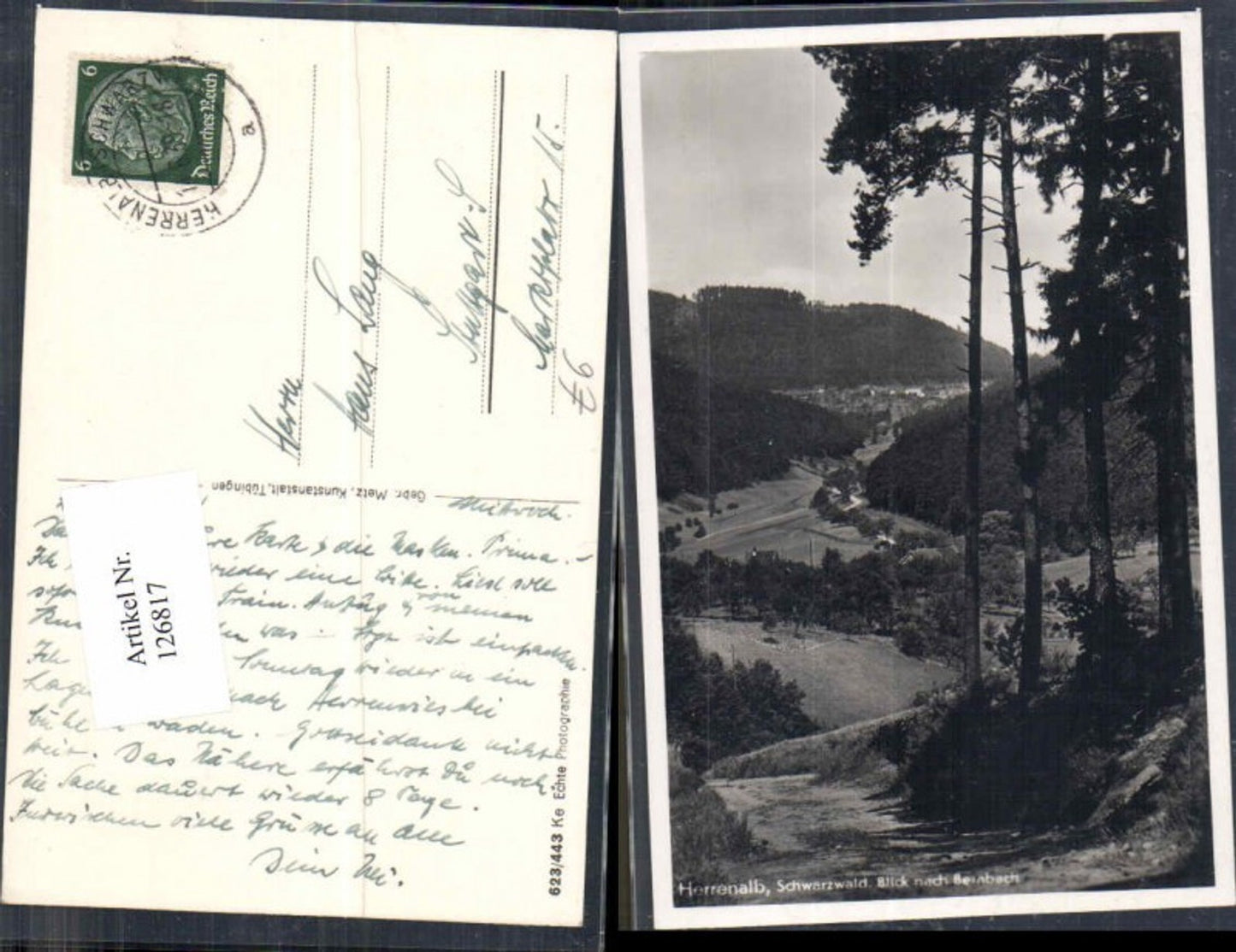 126817,Herrenalb Schwarzwald Blick nach Bernbach 1938