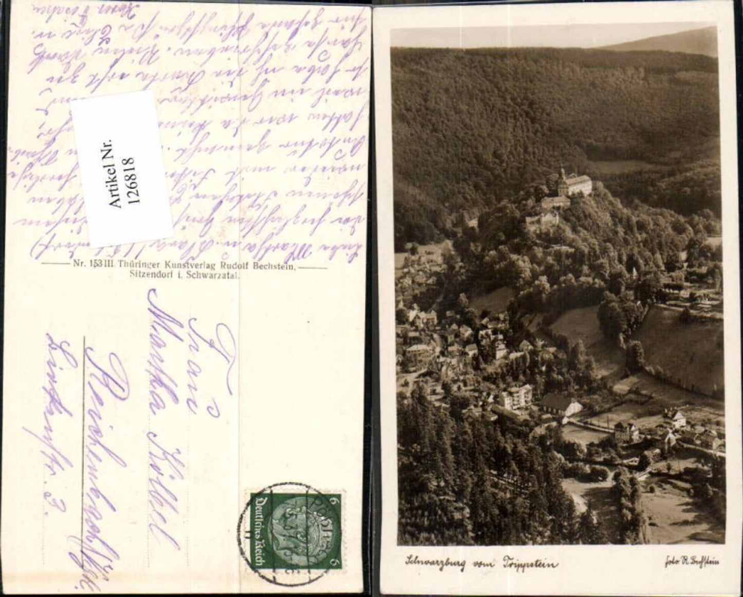 126818,Schwarzburg vom Trippstein aus 1935