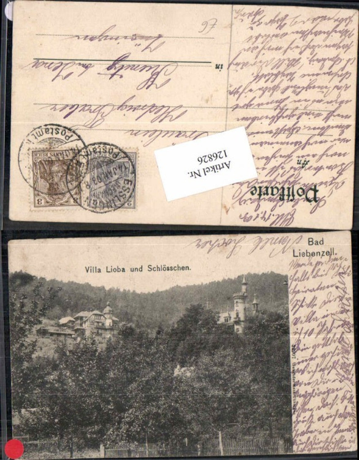 126826,Bad Liebenzell Villa Lioba und Schlösschen 1902
