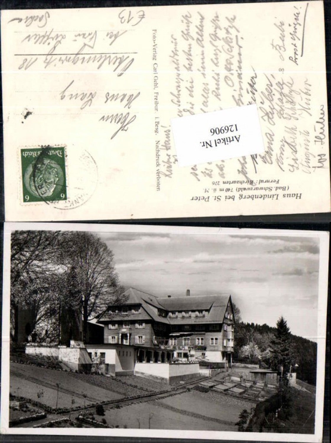 126906,Haus Lindenberg bei St Peter Kirchzarten 1940 Schwarzwald