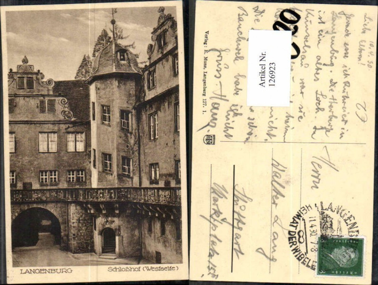 126923,Schloss Langenburg 1930