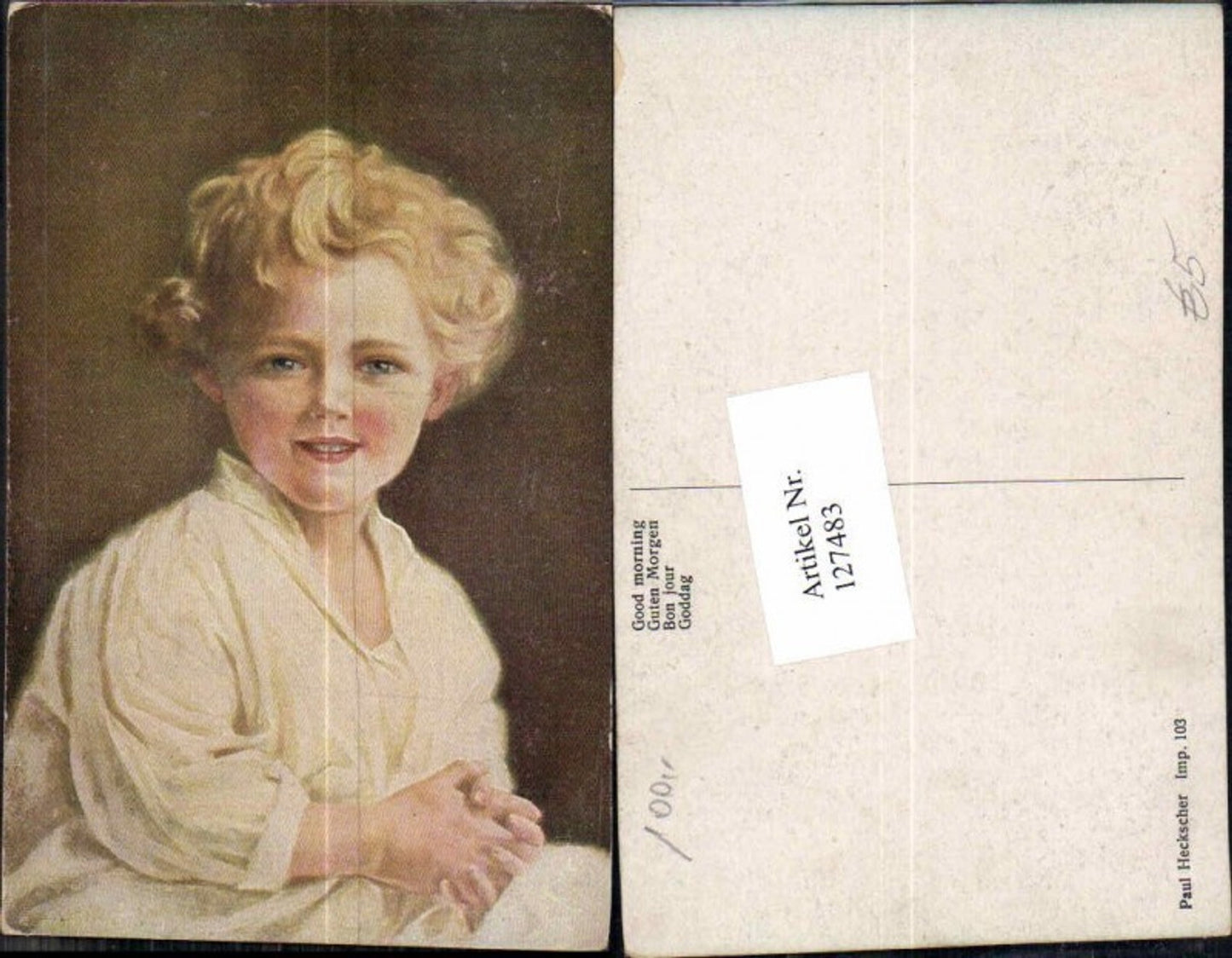 127483,Paul Heckscher 103 Guten Morgen portrait Kind