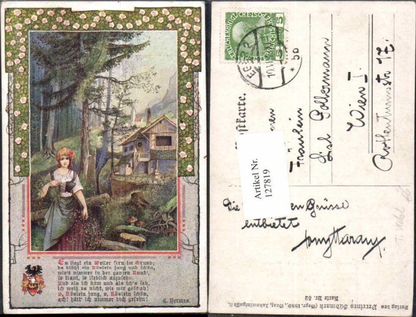 127819,Verein Südmark 52 Th. Welzl Röslein grund