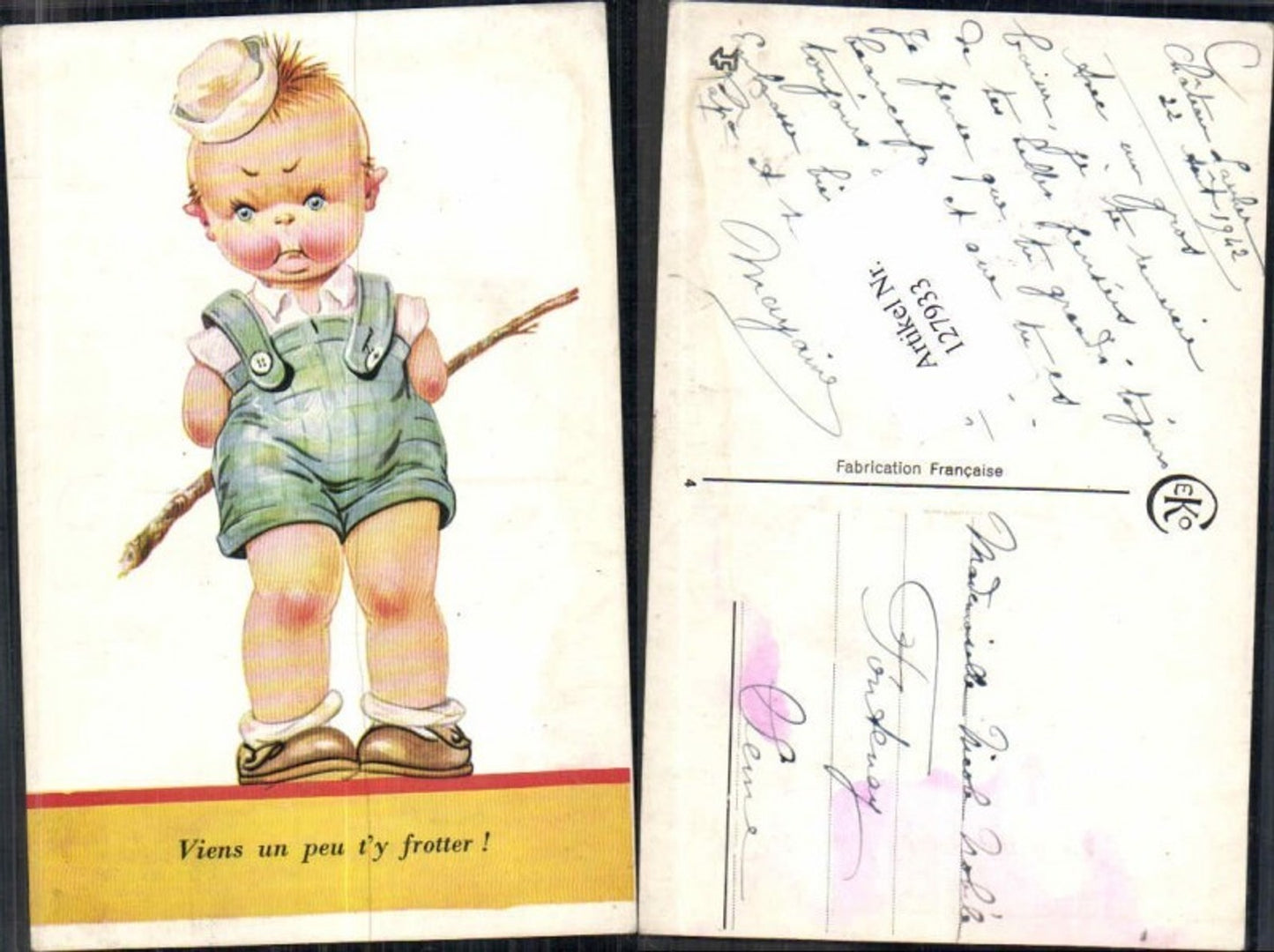 127933,Achille Mauzan unsign. Süsse Kinder Künstlerkarte Junge