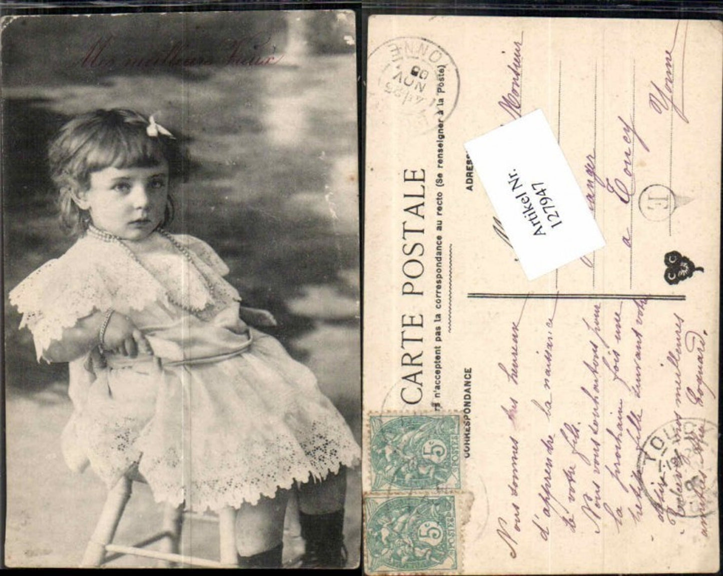 127947,Süsse Kinder Künstlerkarte Halskette Kette