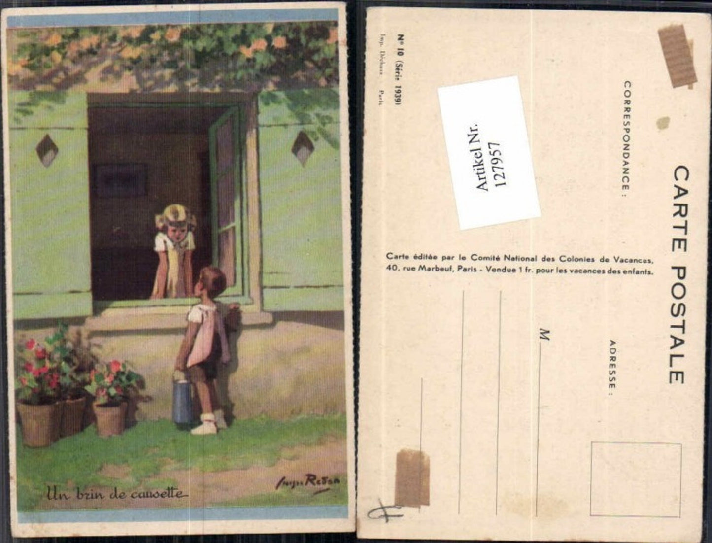 127957,INge Regan Süsse Kinder Künstlerkarte