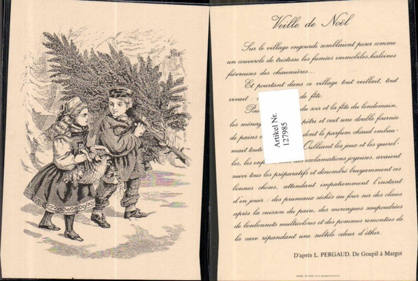 127985,Süsse Kinder Künstlerkarte m. Weihnachtsbaum Weihnachten