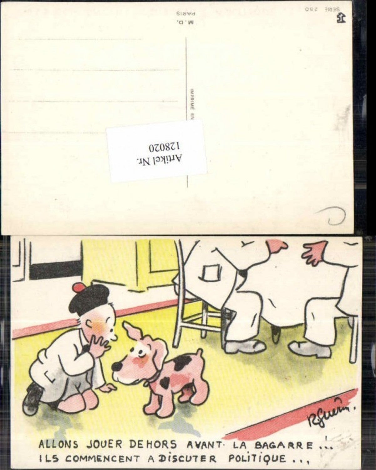 128020,Hund Süsse Kinder Künstlerkarte