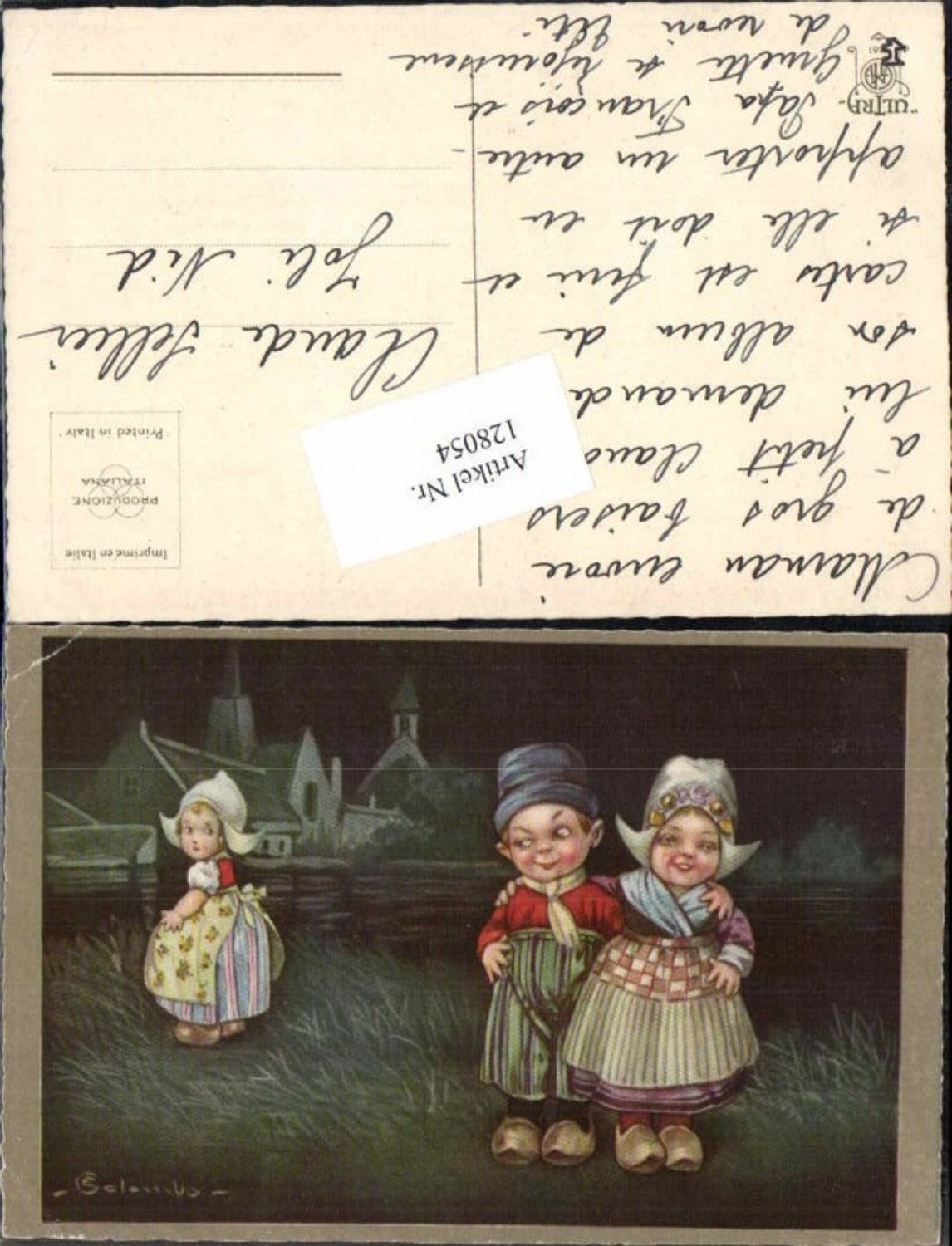 128054,E. Colombo Süsse Kinder in Holländischer Tracht