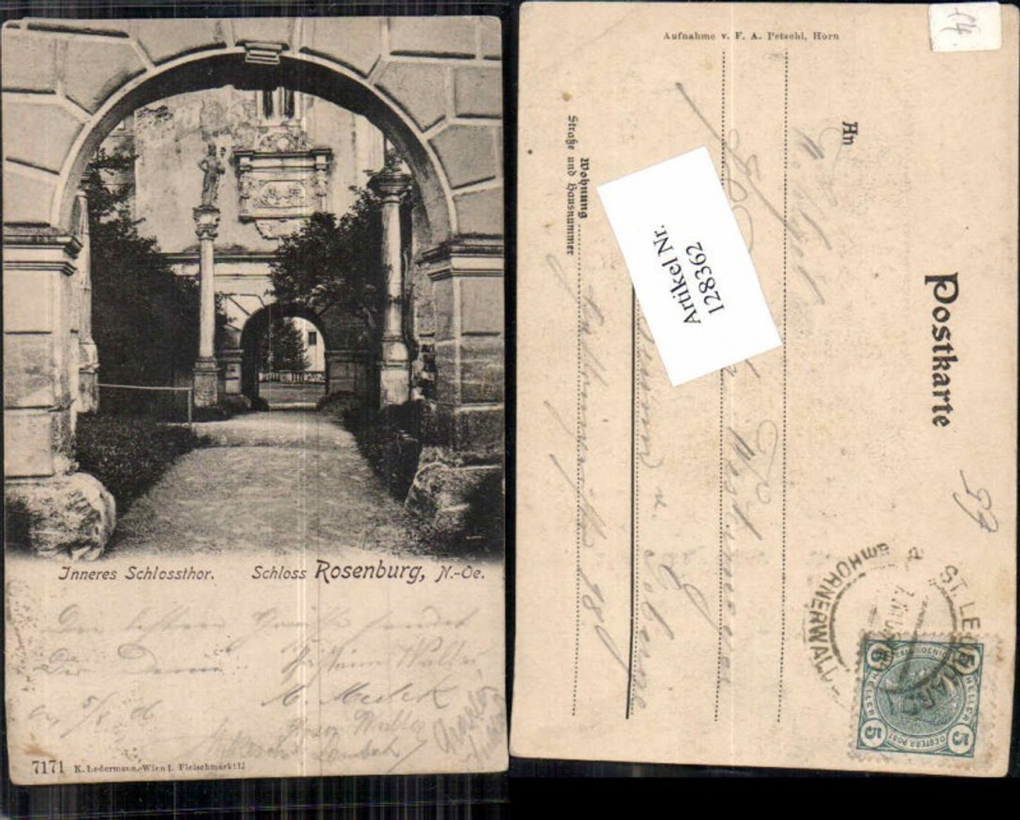 128362,Schloss Rosenburg am Kamp Tolle Karte 1905 pub Ledermann 7171