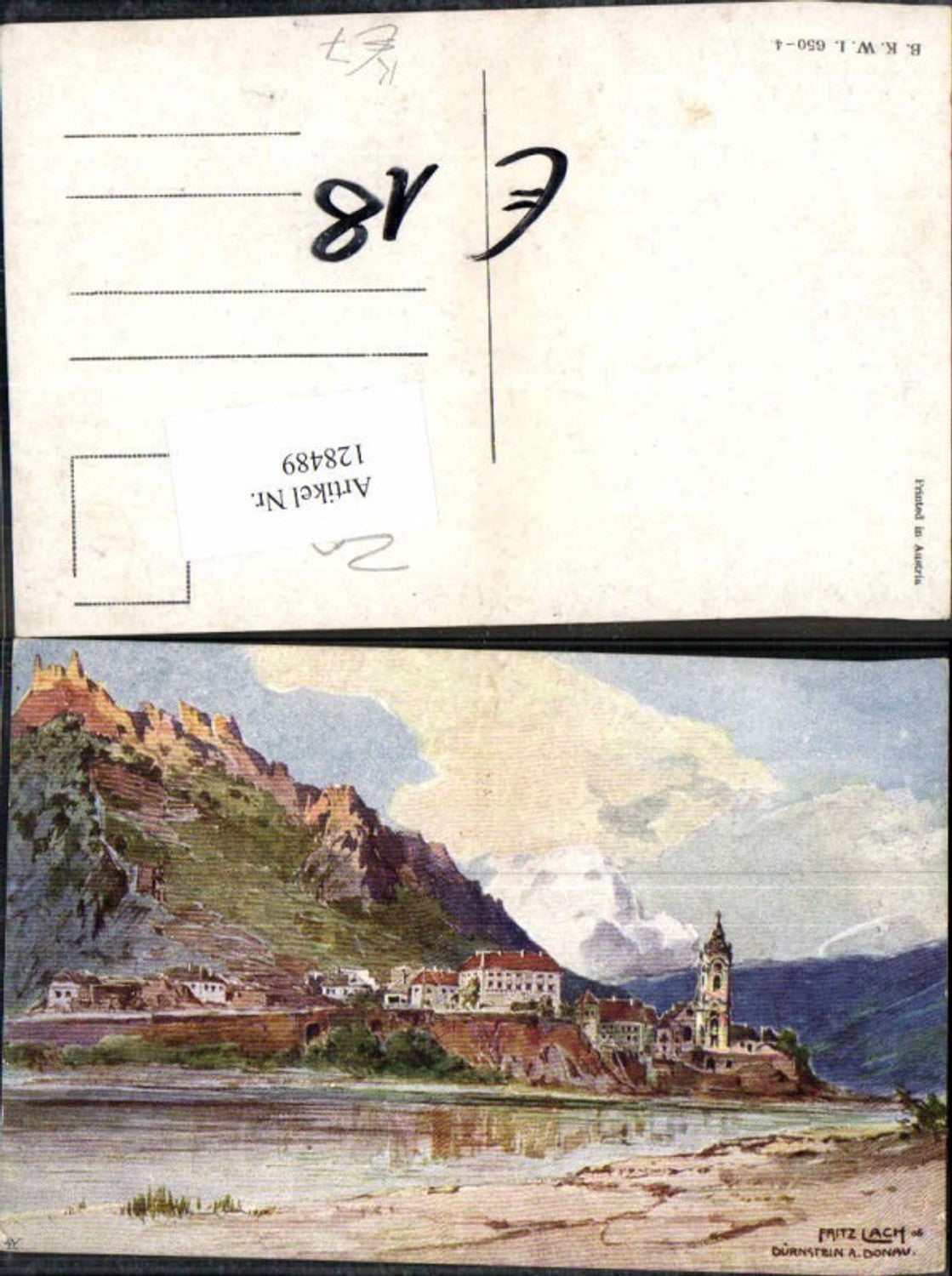 128489,Fritz Lach Dürnstein a.d. Donau Wachau pub B.K.W.I 650-4