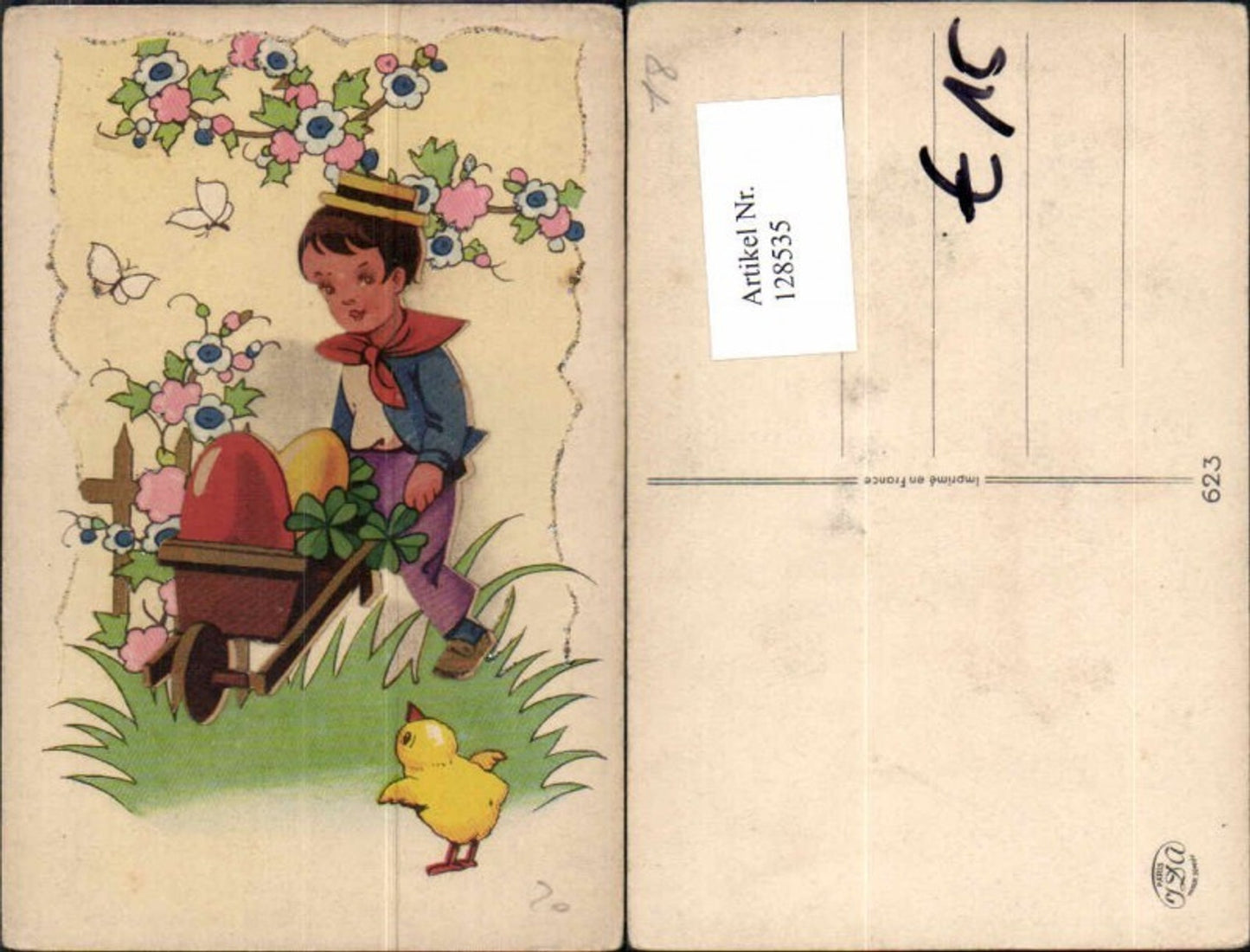 128535,Applikation Kinder Ostern Küken Ostereier