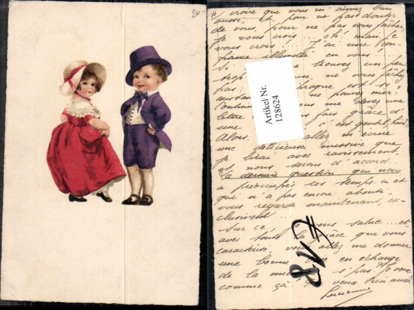 128624,Süsse Künstler AK Kinder Hut Mode