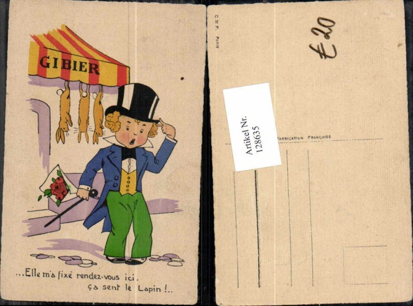 128635,Künstler AK Junge m. Hut Zylinder Rosen Jahrmarkt