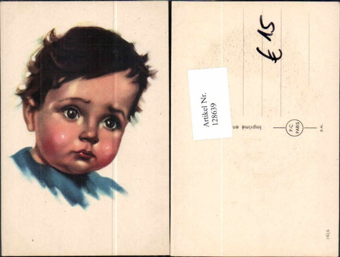 128639,Süsses Kinder Portrait Junge schaut ernst PC Paris 140-6