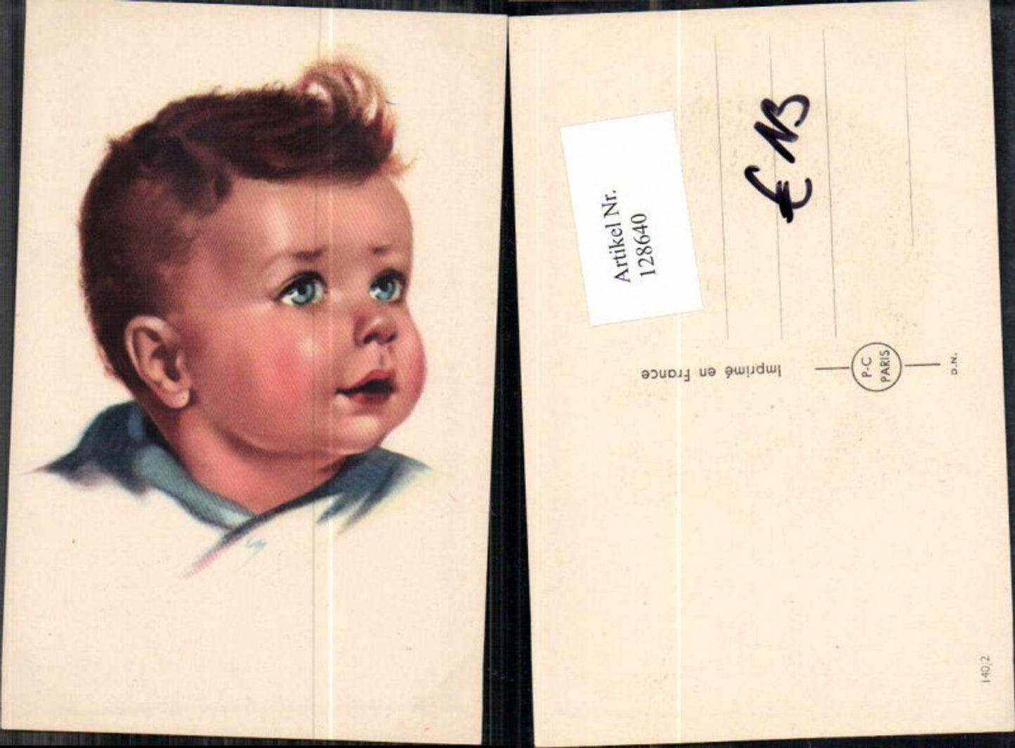 128640,Tolles Künstler AK KinderMädchen baby PC Paris 140-2