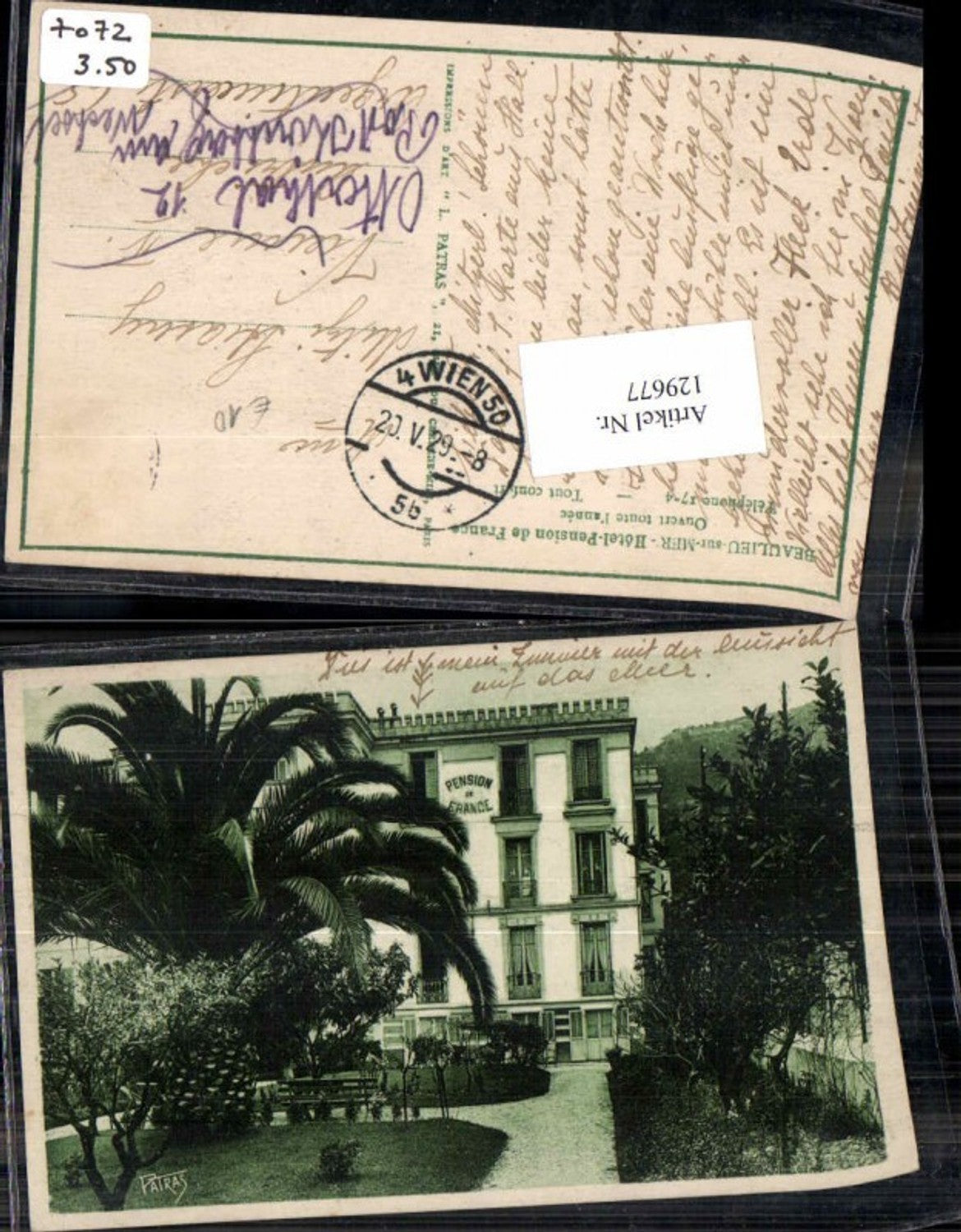 129677,Pension Gasthaus de France Beaulieu sur Mer