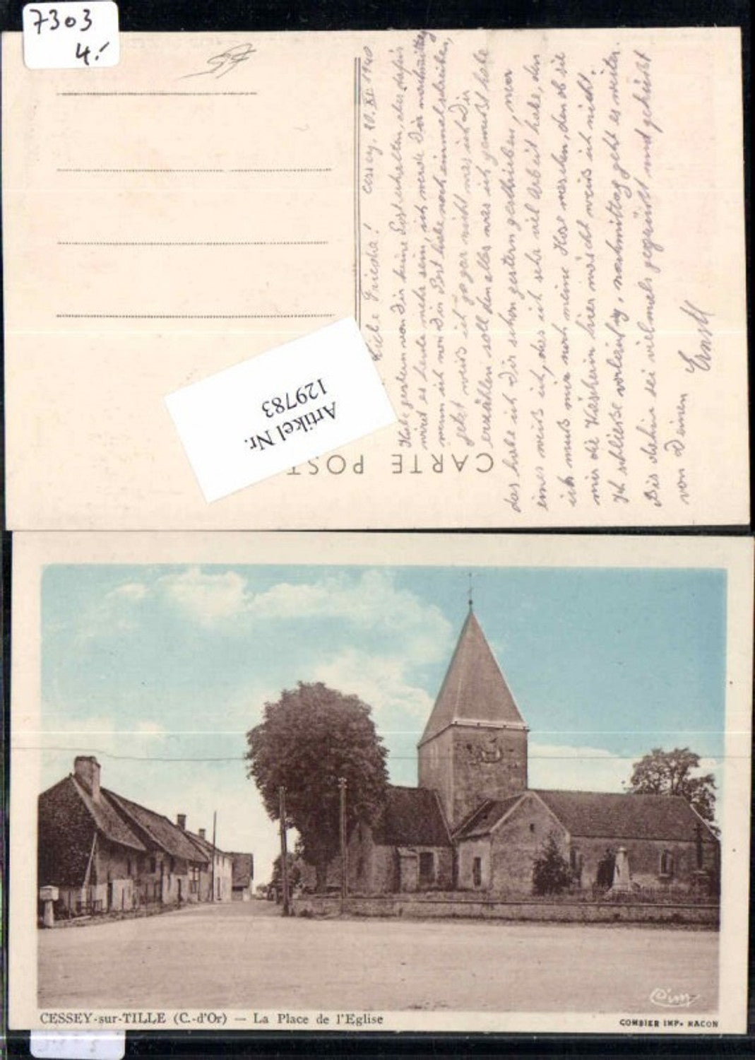 129783,Cessey sur Tille Cote de Azure La Place de eglise