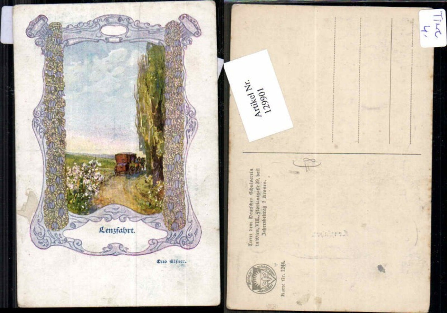 129901,Dt. Schulverein 1244 Otto Elsner Lanzfahrt Kutsche