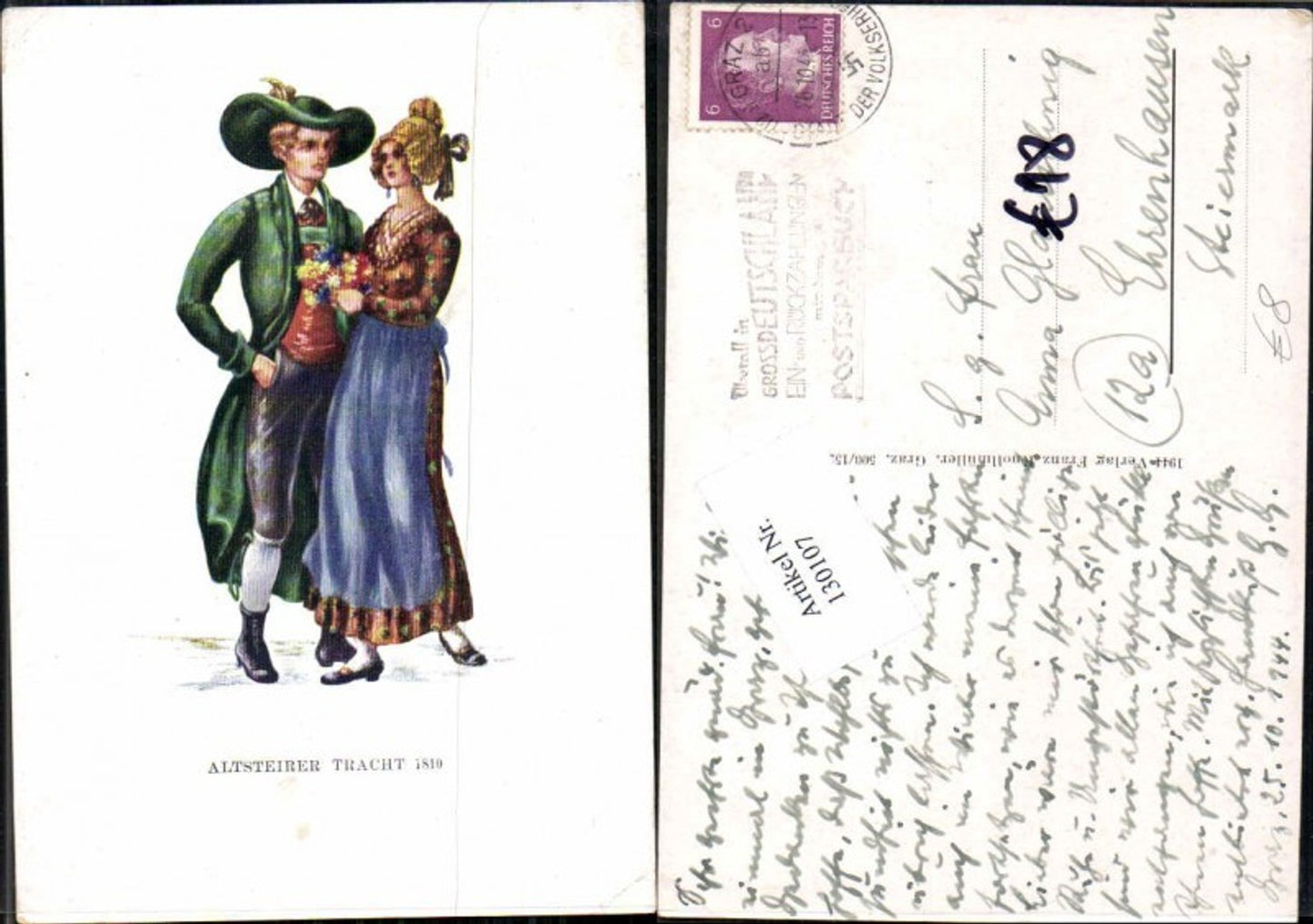 130107,Steiermark Altsteirer Tracht 1910 Graz