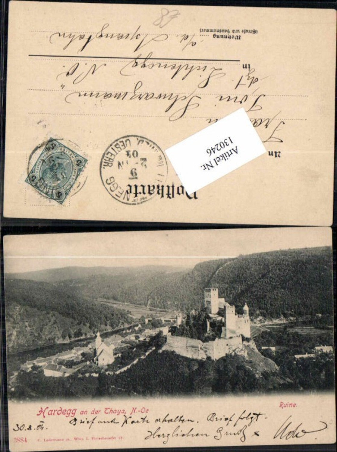 130246,Hardegg a.d. Thaya Ruine und Ort 1904