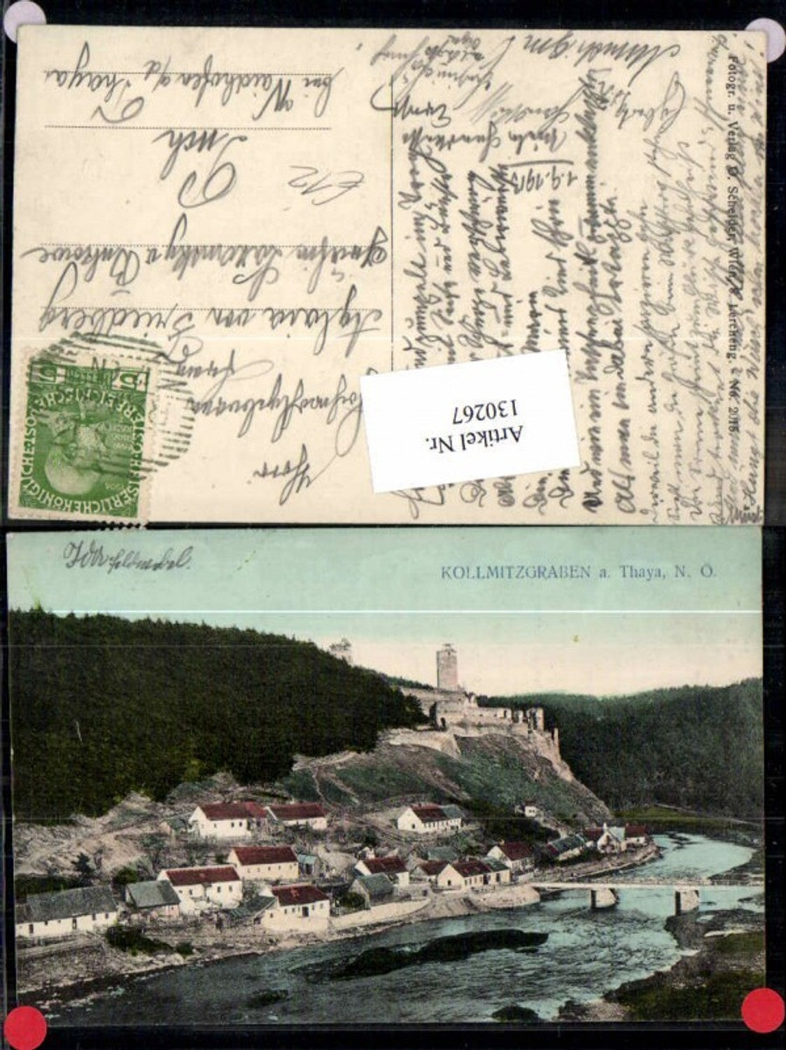 130267,Kollmitz Kollmitzgraben a.d. Thaya Ortsansicht 1912 Raabs a.d. Thaya