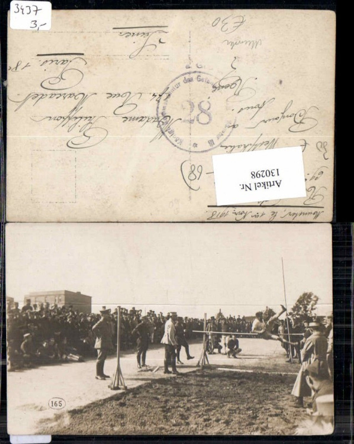 130298,Seltene FotoAK Munster Munsterlager Örtze Sport Wettkampf Soldaten 1918 Gefangenenlager Feldpost