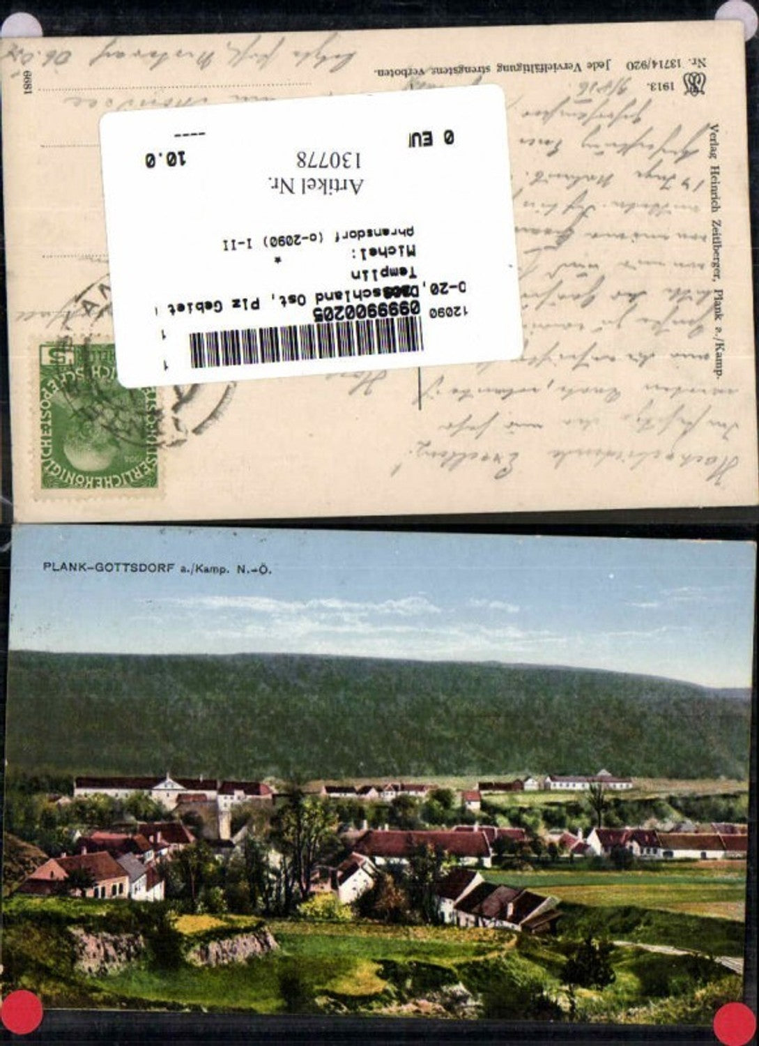 130778,Plank Gottsdorf am Kamp Tolle Ortsansicht 1912