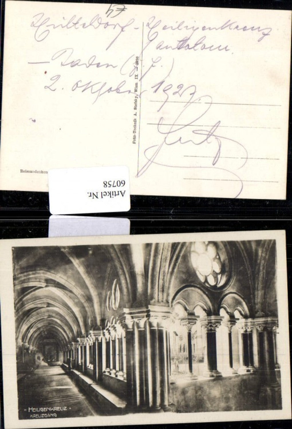 60758,St. Heiligenkreuz Kreuzgang 1927