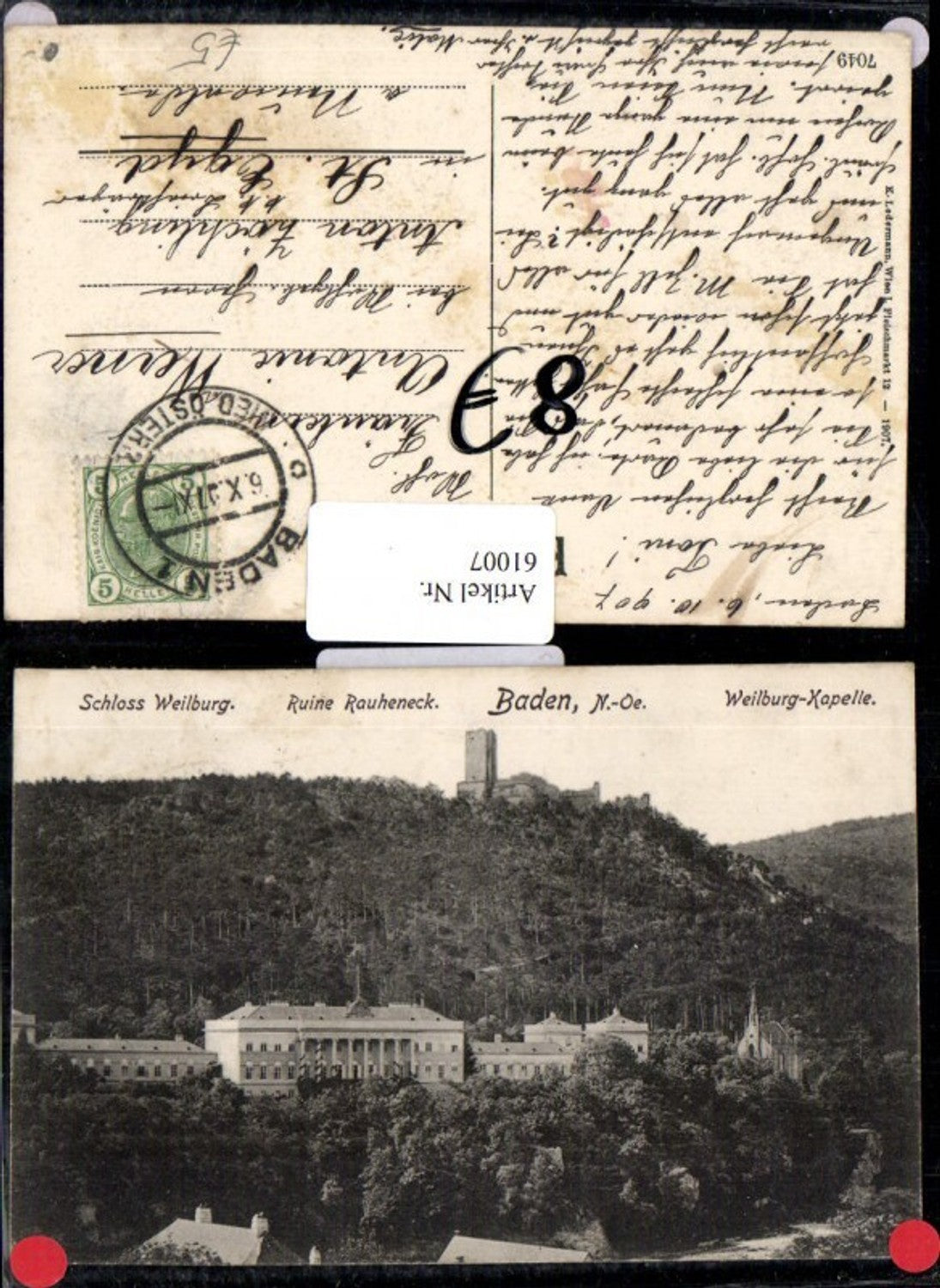 61007, Weilburg Castle Ruins Rauheneck Baden Weilburg Chapel 1907