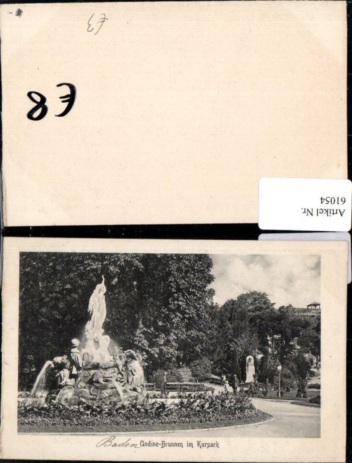61054, Undine Fountain, Kurpark Baden