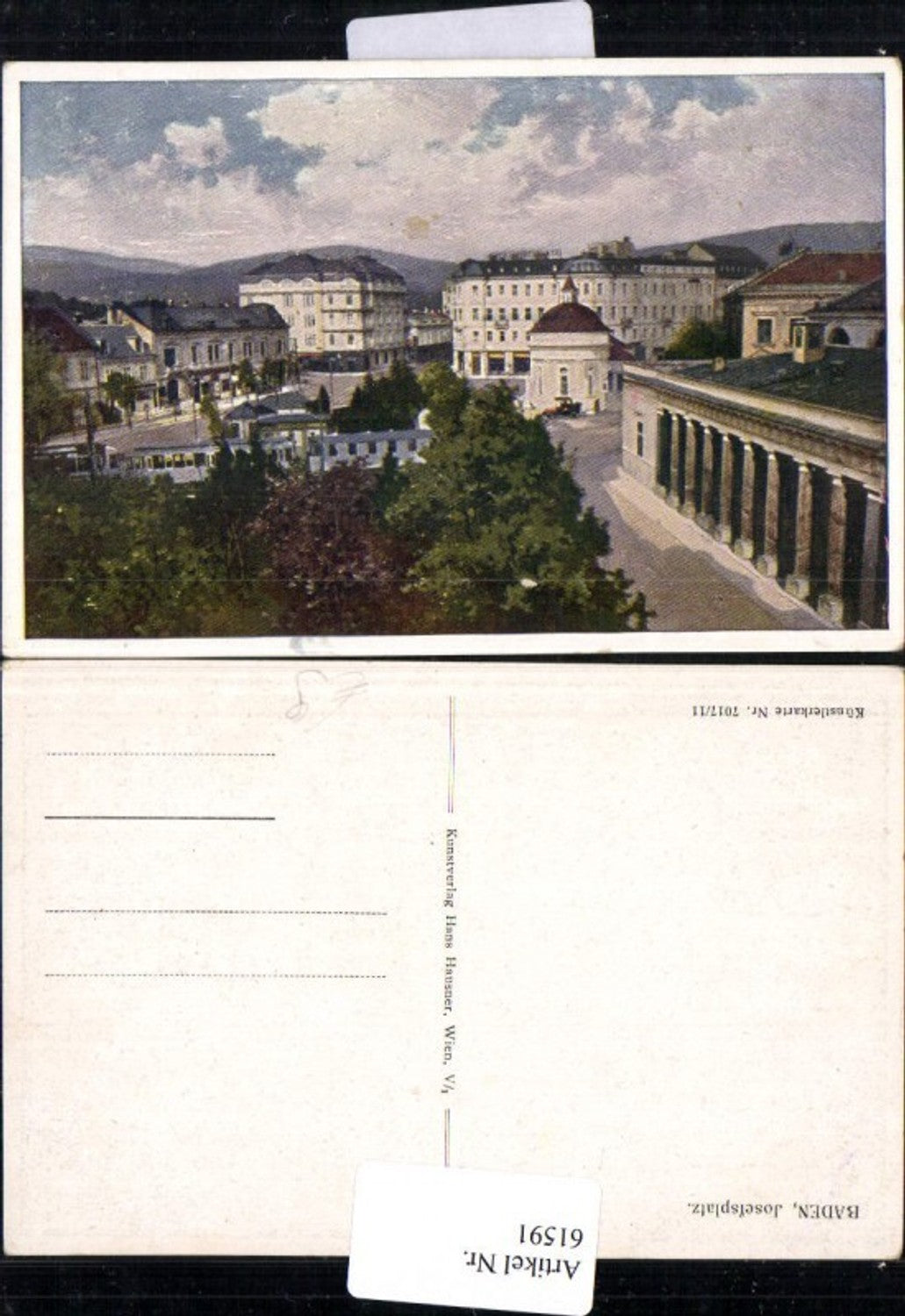 61591, Josefsplatz Baden near Vienna Artist card 7017/11