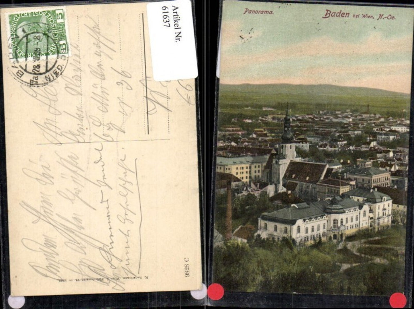 61637, Panorama Baden near Vienna 1908