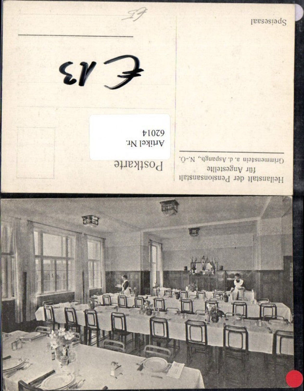 62014, Photo AK Grimmenstein ad Aspangbahn Sanatorium of the PVA Dining Hall