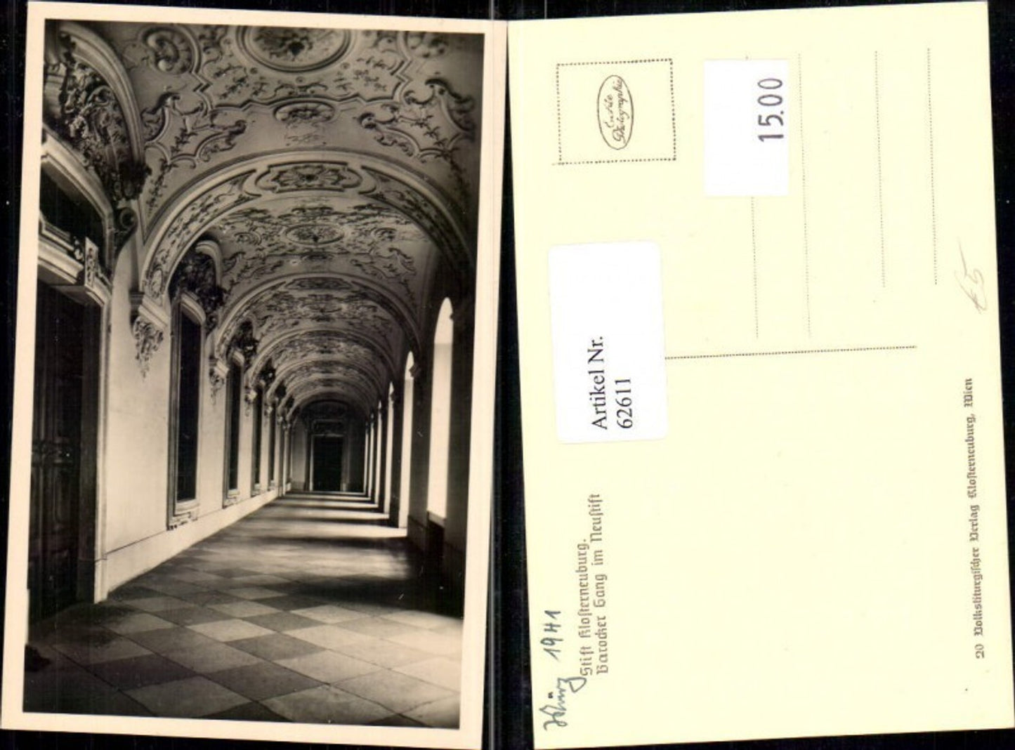 62611,Foto AK Stift Klosterneuburg Barocker Gang im Neustift
