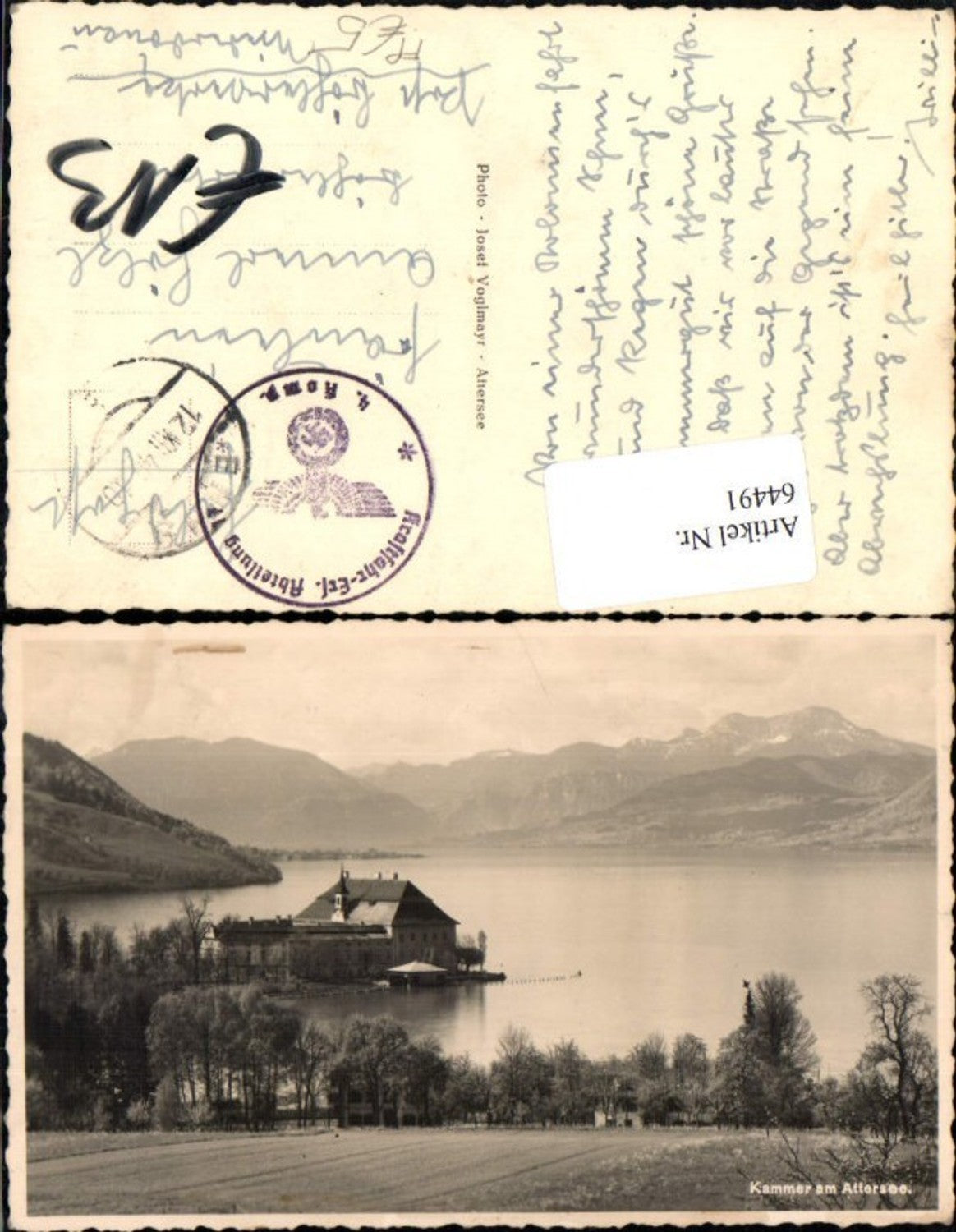 64491,Kammer am Attersee Foto AK Feldpost Kraftfahr Erl.- Abteilung 4. Komp.